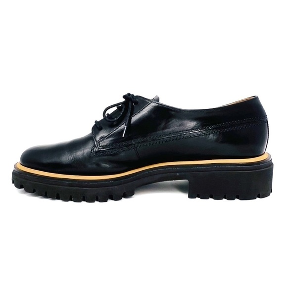 Paul Green Oxford Shoes Size 9 Laced Super Soft Black Leather Lug Sole Menswear - Picture 4 of 16
